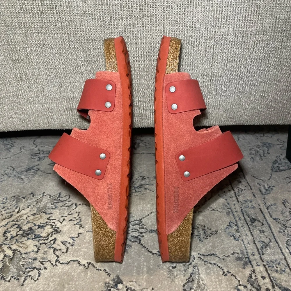 Birkenstock Uji Nubuck-Suede Leather in Sienna Red